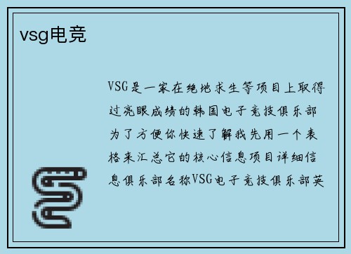 vsg电竞